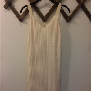 White sheath Dress from Anthropologie.